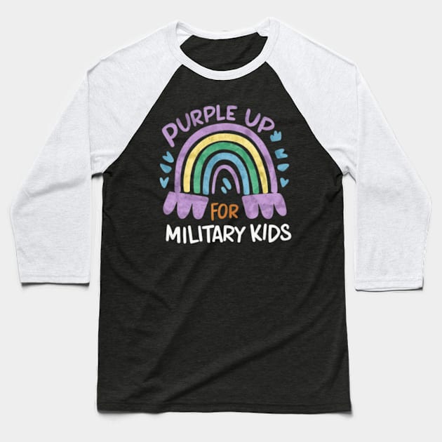 Purple Up For Military Kids Military Child Month Baseball T-Shirt by madara art1